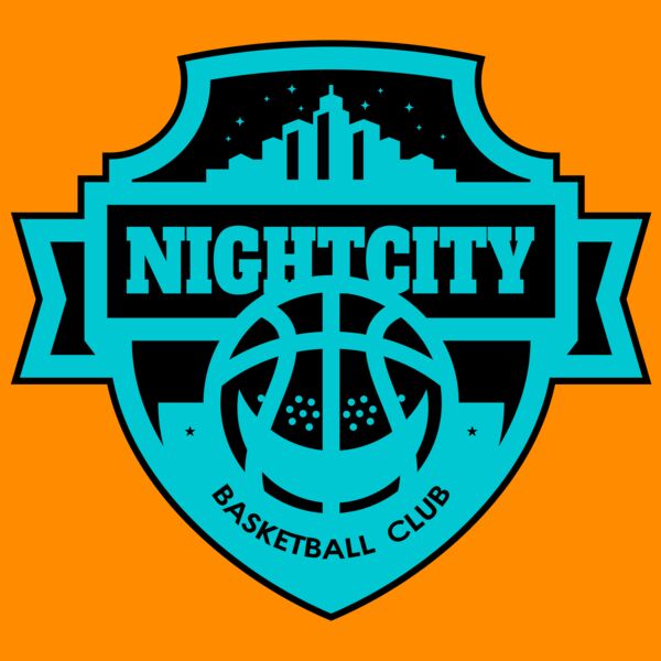 Night city Basketball club logo template Thumbnail